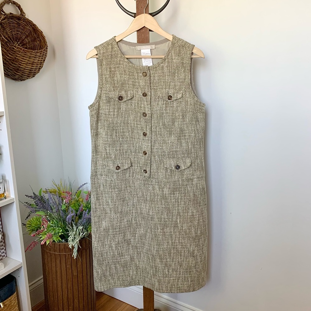 MaxMara Tweed Sleeveless Shift Dress with pockets US 14 - Picture 6 of 16